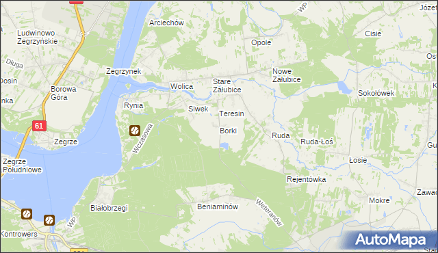 mapa Borki gmina Radzymin, Borki gmina Radzymin na mapie Targeo