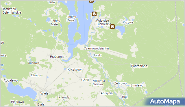 mapa Borsk gmina Karsin, Borsk gmina Karsin na mapie Targeo