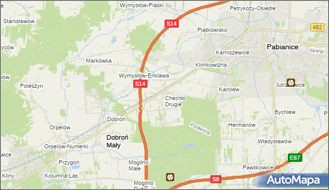 mapa Chechło Drugie, Chechło Drugie na mapie Targeo