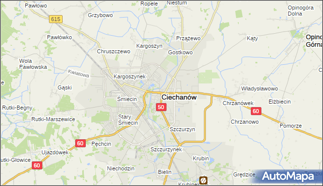 mapa Ciechanów, Ciechanów na mapie Targeo