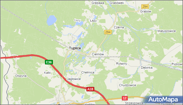 mapa Cielmów, Cielmów na mapie Targeo