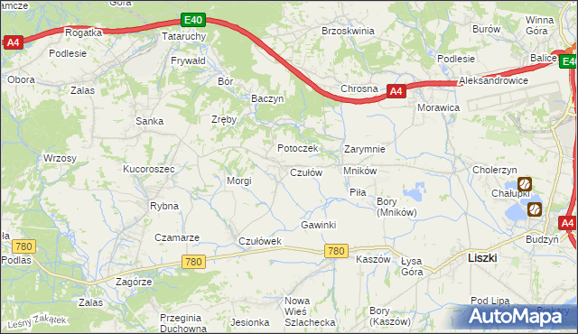 mapa Czułów, Czułów na mapie Targeo