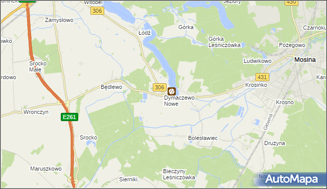 mapa Dymaczewo Nowe, Dymaczewo Nowe na mapie Targeo
