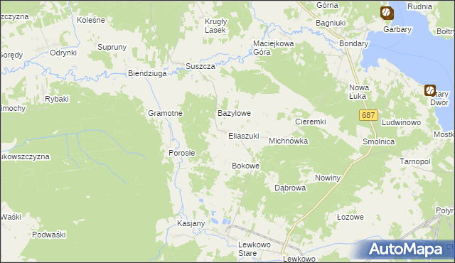 mapa Eliaszuki, Eliaszuki na mapie Targeo