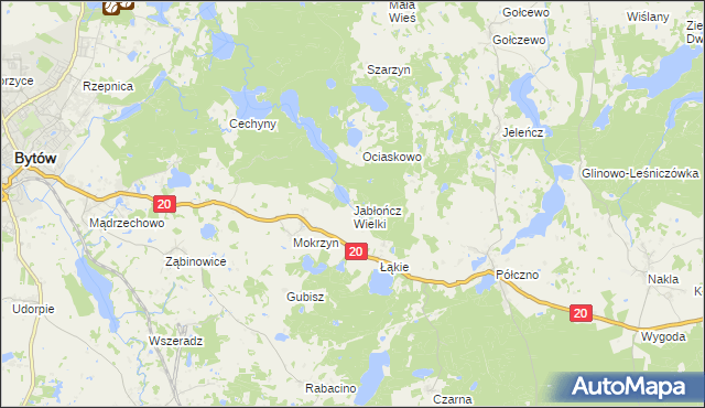 mapa Jabłończ Wielki, Jabłończ Wielki na mapie Targeo