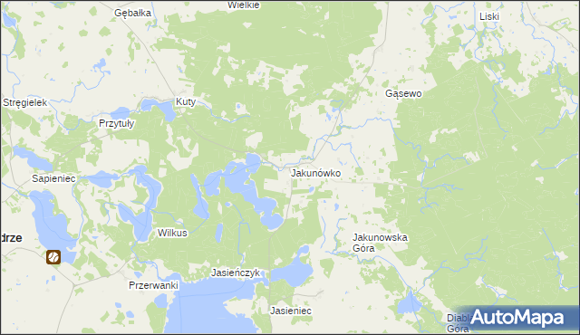 mapa Jakunówko, Jakunówko na mapie Targeo