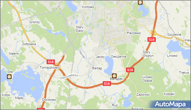 mapa Jaroty, Jaroty na mapie Targeo