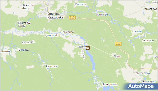 mapa Krzynia, Krzynia na mapie Targeo