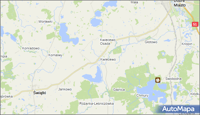 mapa Kwiecewo, Kwiecewo na mapie Targeo