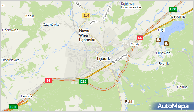 mapa Lębork, Lębork na mapie Targeo