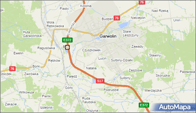 mapa Lucin gmina Garwolin, Lucin gmina Garwolin na mapie Targeo