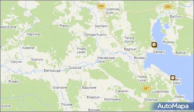 mapa Maciejkowa Góra, Maciejkowa Góra na mapie Targeo