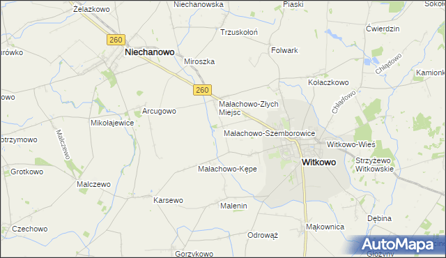 mapa Małachowo-Szemborowice, Małachowo-Szemborowice na mapie Targeo