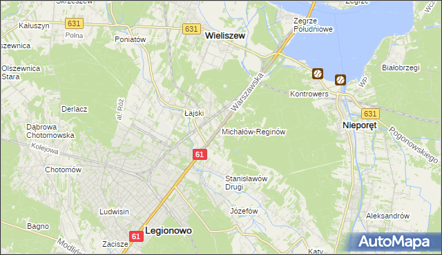 mapa Michałów-Reginów, Michałów-Reginów na mapie Targeo