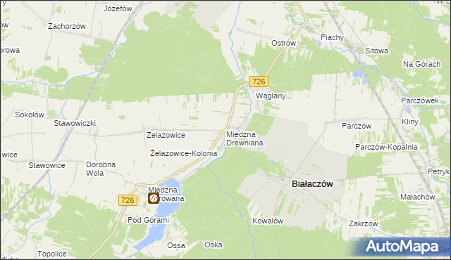 mapa Miedzna Drewniana, Miedzna Drewniana na mapie Targeo