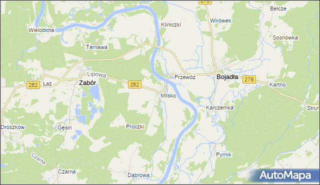 mapa Milsko, Milsko na mapie Targeo