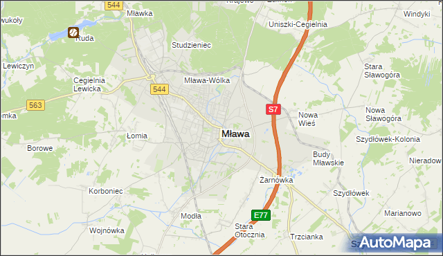 mapa Mława, Mława na mapie Targeo