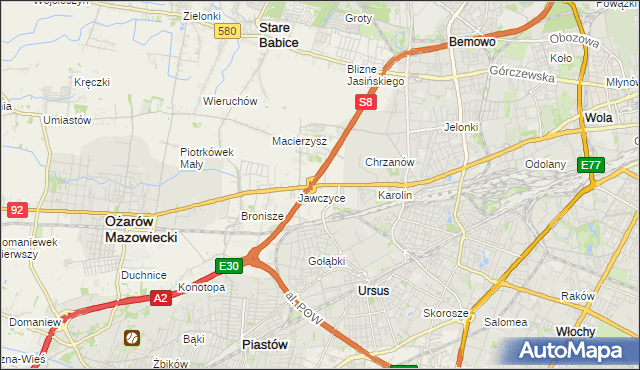 mapa Mory gmina Ożarów Mazowiecki, Mory gmina Ożarów Mazowiecki na mapie Targeo