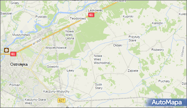 mapa Nowa Wieś Wschodnia, Nowa Wieś Wschodnia na mapie Targeo