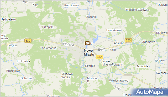 mapa Nowe Miasto powiat płoński, Nowe Miasto powiat płoński na mapie Targeo