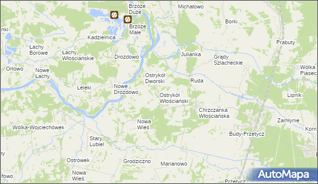 mapa Ostrykół Włościański, Ostrykół Włościański na mapie Targeo