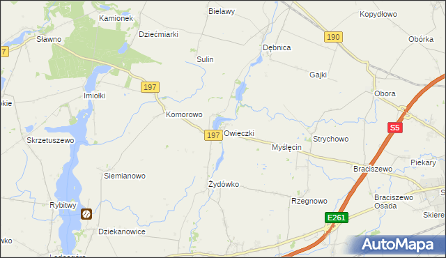 mapa Owieczki gmina Łubowo, Owieczki gmina Łubowo na mapie Targeo