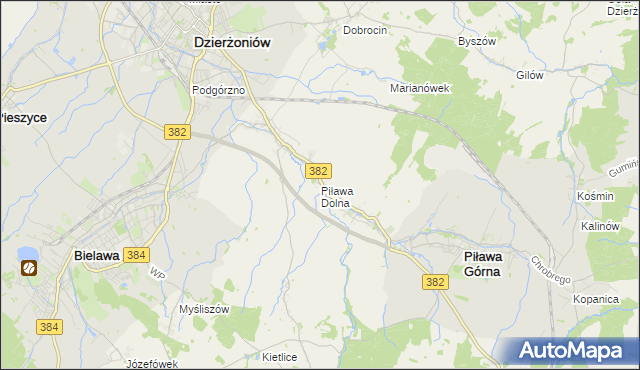 mapa Piława Dolna, Piława Dolna na mapie Targeo