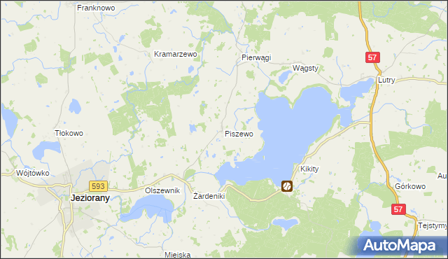 mapa Piszewo, Piszewo na mapie Targeo
