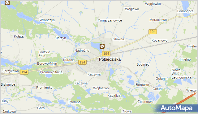 mapa Pobiedziska, Pobiedziska na mapie Targeo