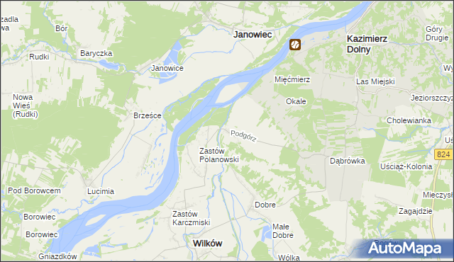 mapa Podgórz gmina Wilków, Podgórz gmina Wilków na mapie Targeo