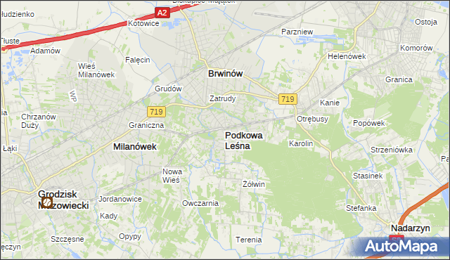mapa Podkowa Leśna, Podkowa Leśna na mapie Targeo