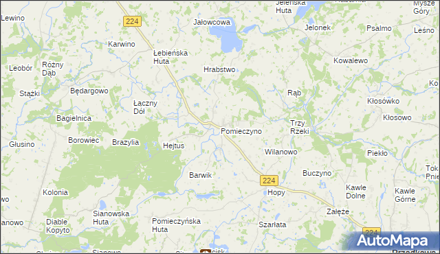 mapa Pomieczyno, Pomieczyno na mapie Targeo