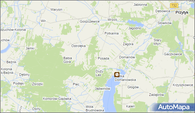 mapa Posada gmina Przytyk, Posada gmina Przytyk na mapie Targeo