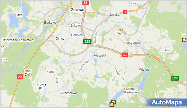 mapa Przyjaźń, Przyjaźń na mapie Targeo