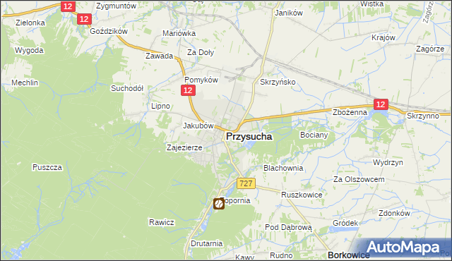 mapa Przysucha, Przysucha na mapie Targeo