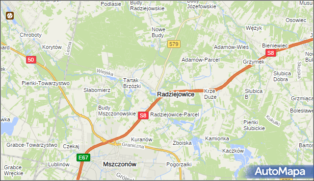 mapa Radziejowice, Radziejowice na mapie Targeo