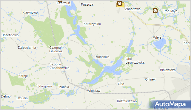 mapa Rościmin, Rościmin na mapie Targeo