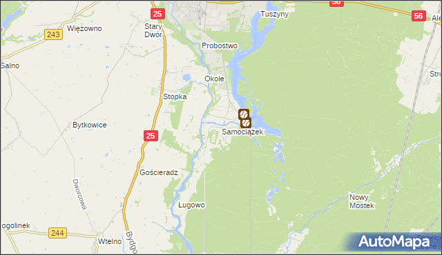 mapa Samociążek, Samociążek na mapie Targeo