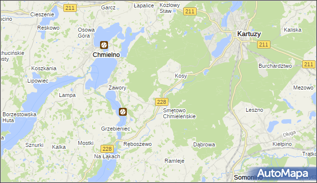 mapa Smętowo Leśne, Smętowo Leśne na mapie Targeo