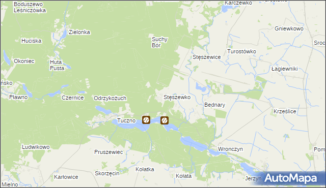 mapa Stęszewko, Stęszewko na mapie Targeo