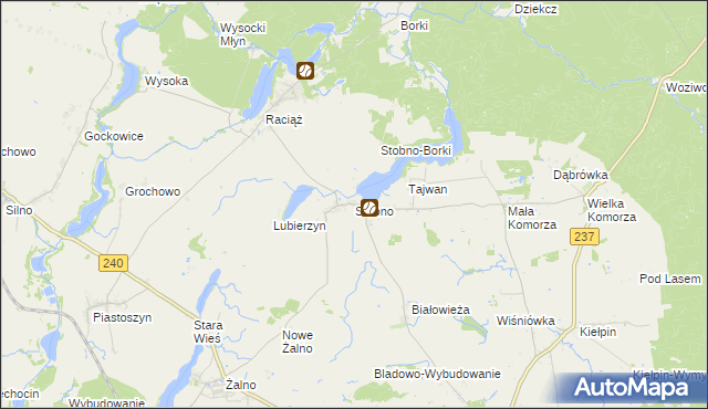 mapa Stobno gmina Tuchola, Stobno gmina Tuchola na mapie Targeo