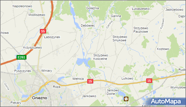 mapa Strzyżewo Kościelne, Strzyżewo Kościelne na mapie Targeo