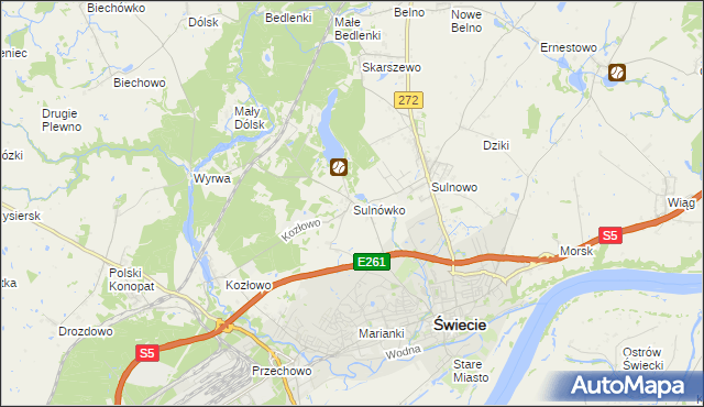 mapa Sulnówko, Sulnówko na mapie Targeo