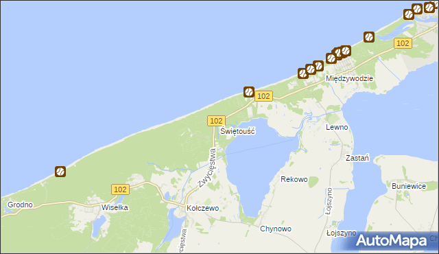 mapa Świętouść, Świętouść na mapie Targeo