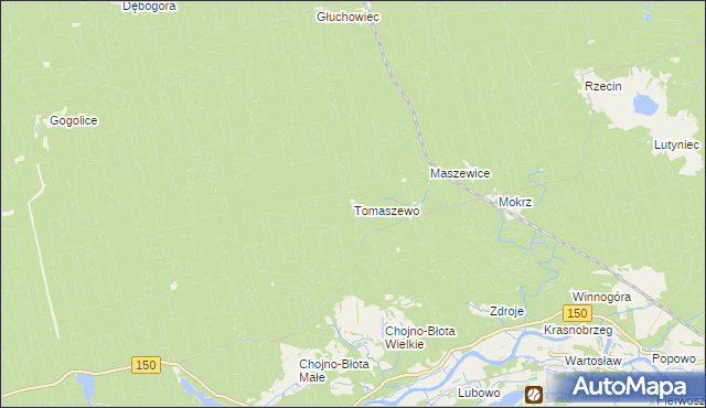 mapa Tomaszewo gmina Wronki, Tomaszewo gmina Wronki na mapie Targeo