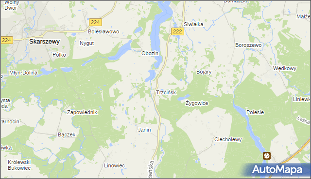 mapa Trzcińsk, Trzcińsk na mapie Targeo