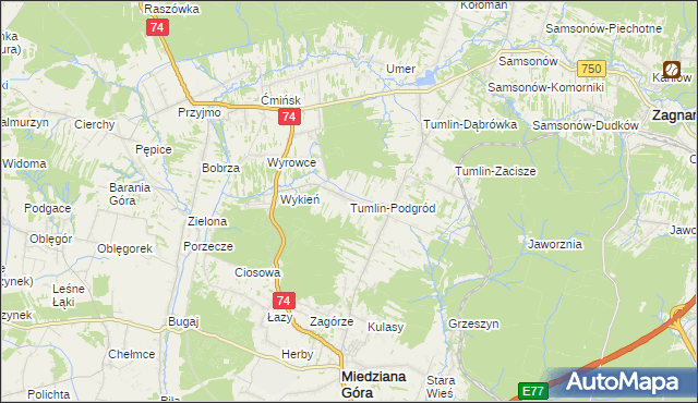 mapa Tumlin-Podgród, Tumlin-Podgród na mapie Targeo