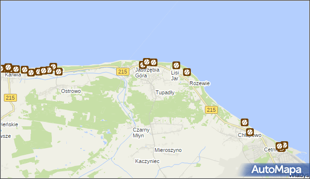 mapa Tupadły gmina Władysławowo, Tupadły gmina Władysławowo na mapie Targeo