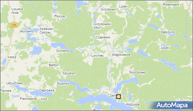 mapa Wawrzynowo, Wawrzynowo na mapie Targeo