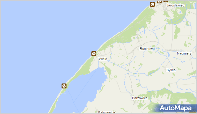 mapa Wicie gmina Darłowo, Wicie gmina Darłowo na mapie Targeo